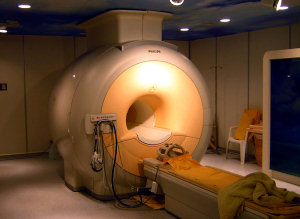 Photo of a modern 3T MRI scanner
